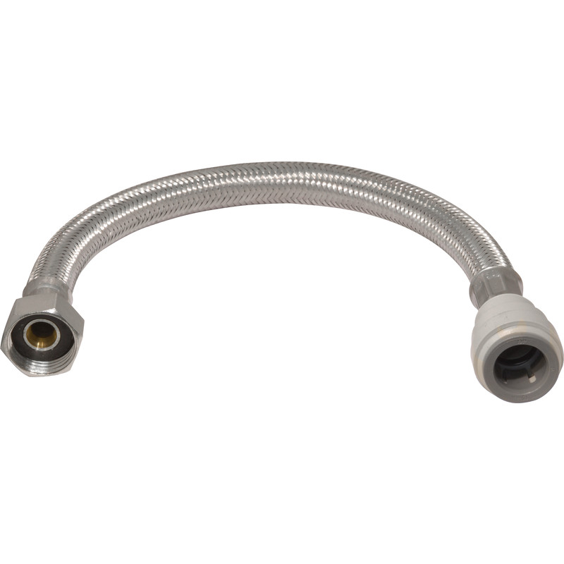 Pushfit Tap Connector 15mm x 1/2" 10mm Bore. 300mm Rubber/Steel Price Comparisons | Compare The Build