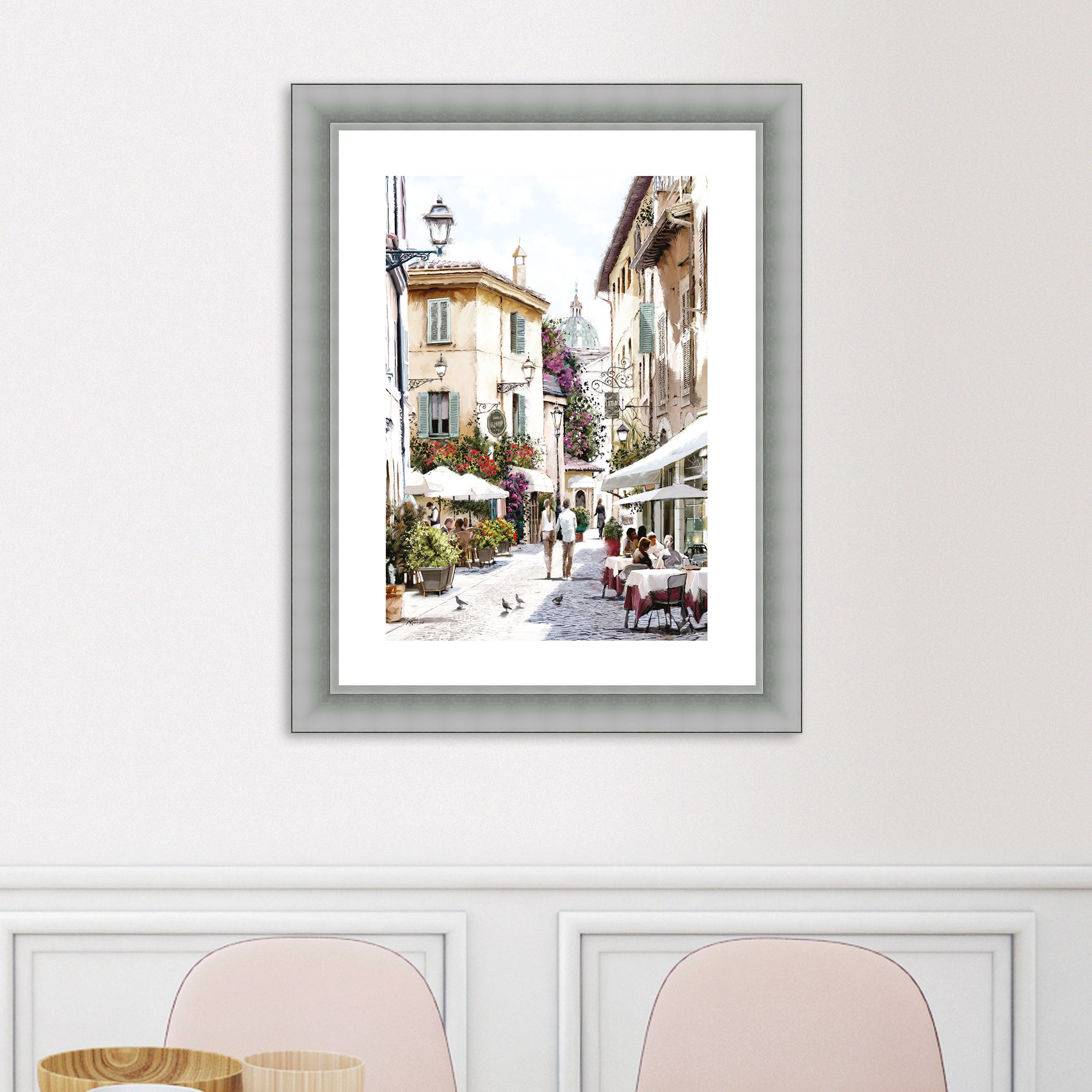 The Art Group Café Stroll Framed Print MultiColoured | Compare The Build