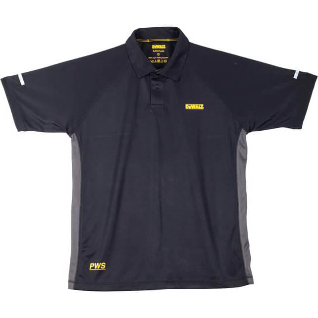 DeWalt Rutland Mens PWS Polo Shirt Black / Grey L Price Comparisons | Compare The Build