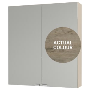 Duarti By Calypso Cascade 600mm Slimline Mirrored 2 Door Wall Hung Unit - Grey Bark Price Comparisons | Compare The Build