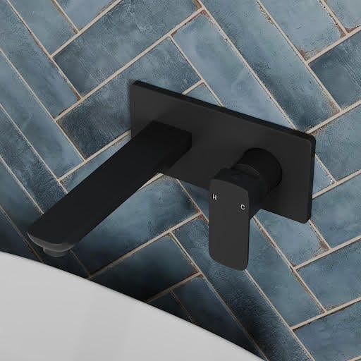 Merano Venosa Wall Mounted Basin Mixer Tap - Black | Compare The Build