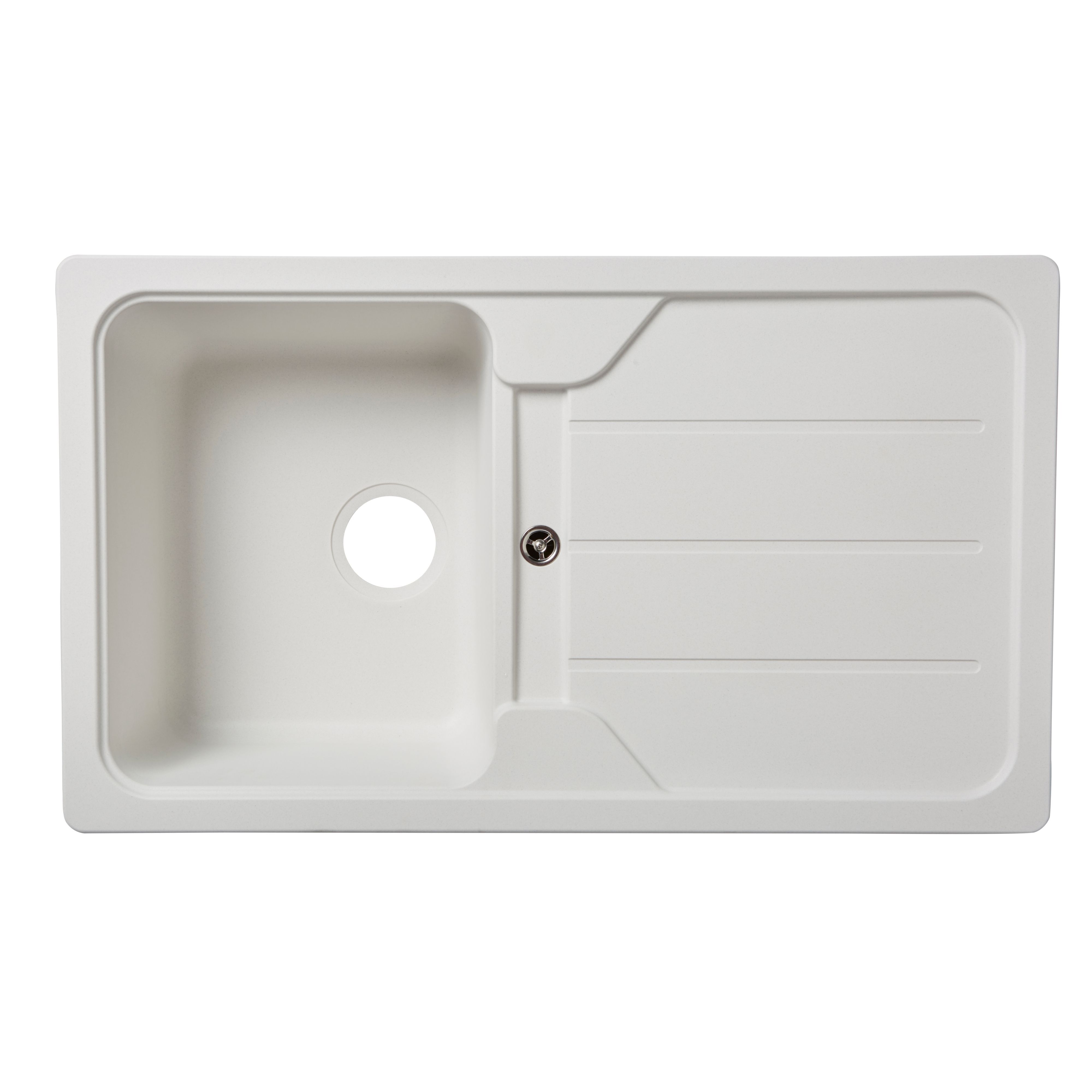 Cooke & Lewis Arber White Granite 1 Bowl Sink & Drainer Price Comparisons | Compare The Build