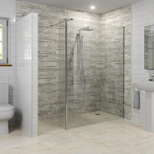 Diamond Wet Room Shower Screen 1400mm with Return Panel - 8mm Price Comparisons | Compare The Build