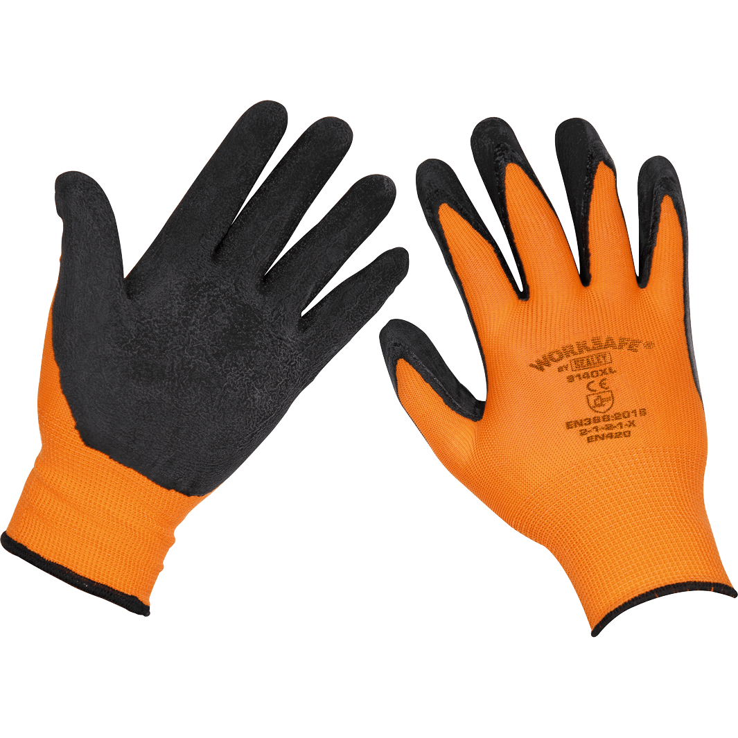 Sealey Worksafe Foam Latex Grip Gloves Black / Orange XL Pack of 120 Price Comparisons | Compare The Build