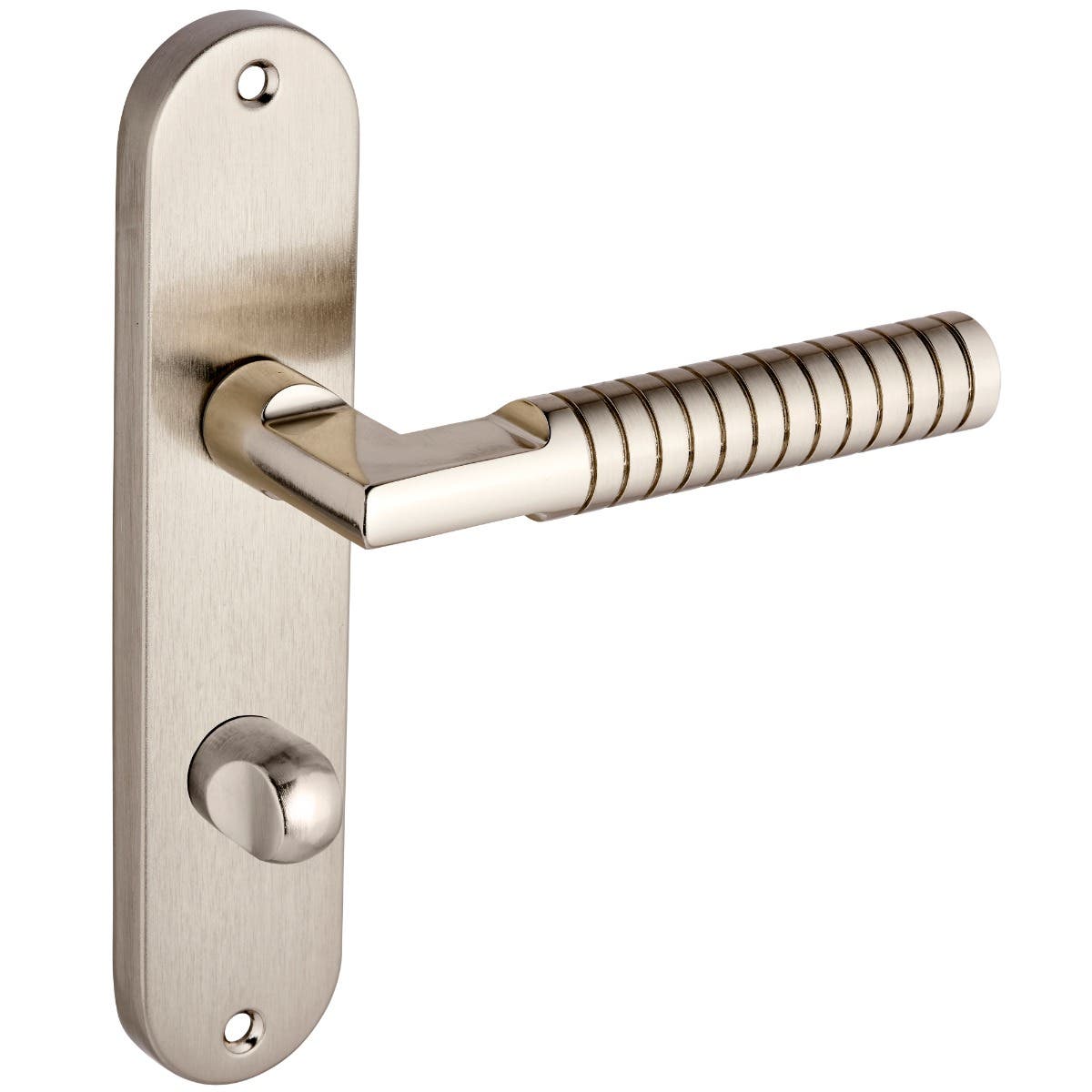 Kempston Dual-Tone Nickel Lever Bathroom Door Handle Price Comparisons | Compare The Build