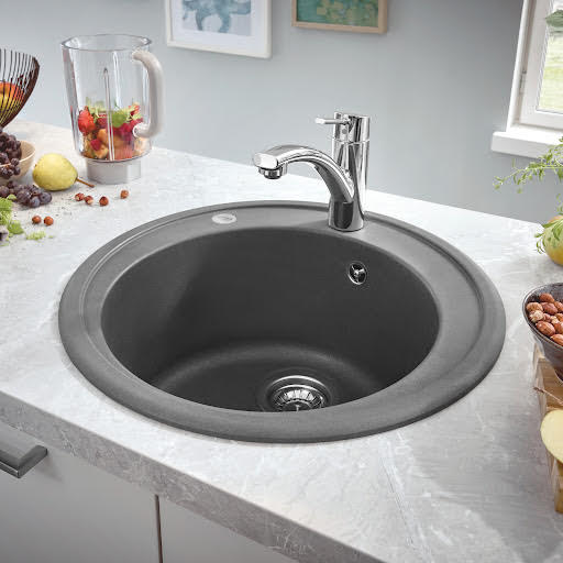 Grohe K200 Granite Grey 1.0 Composite Inset Kitchen Sink & Waste | Compare The Build