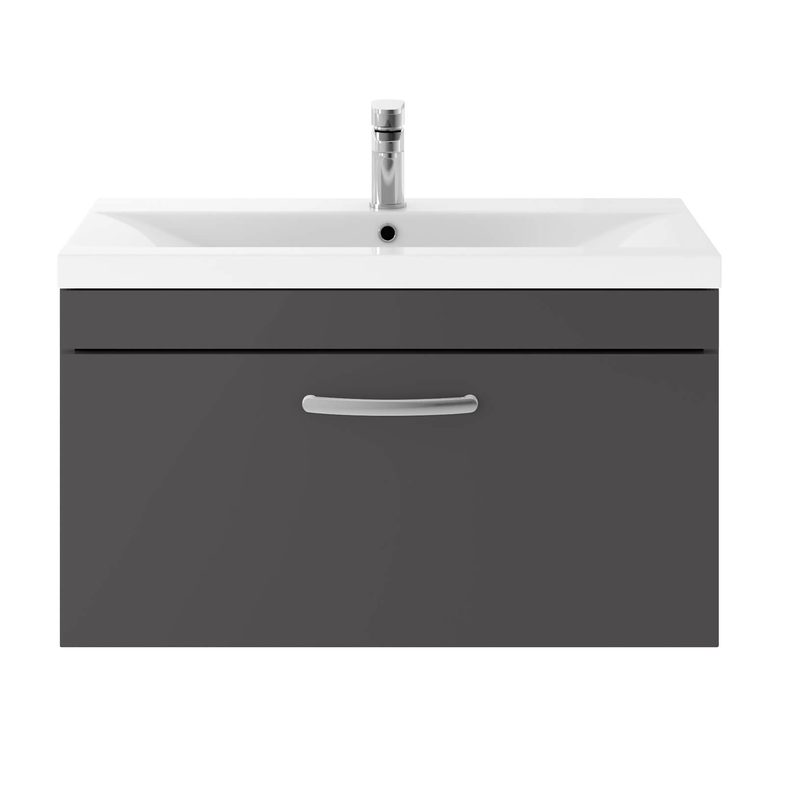 Balterley Rio 800mm Wall Hung Single Drawer Vanity With Basin 1 - Gloss Grey Price Comparisons | Compare The Build