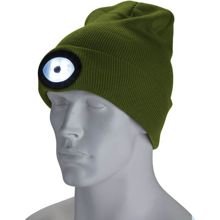 Draper Beanie Hat and USB Rechargeable LED Headlight Green One Size Price Comparisons | Compare The Build