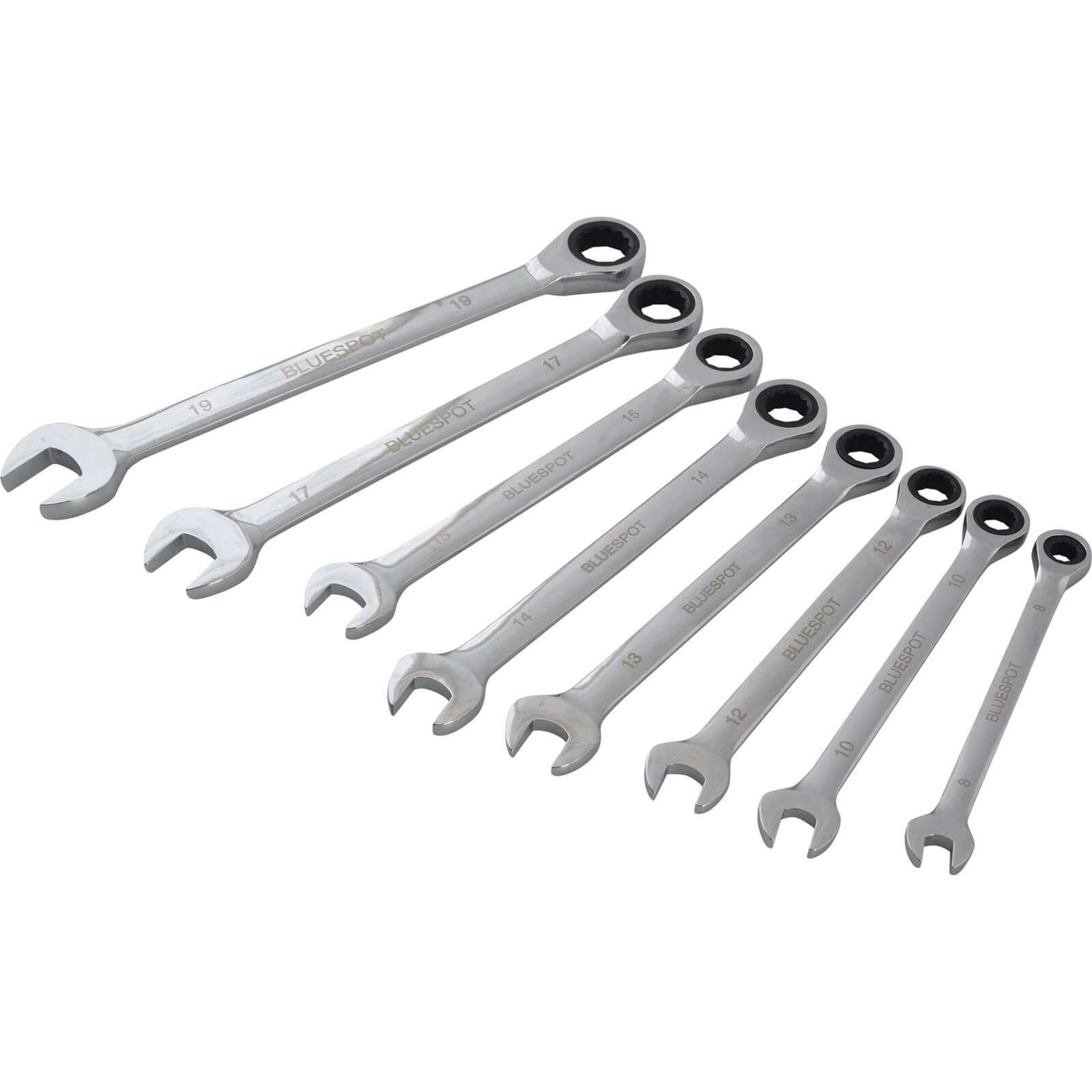 BlueSpot 8 Piece Ratchet Spanner Set | Compare The Build