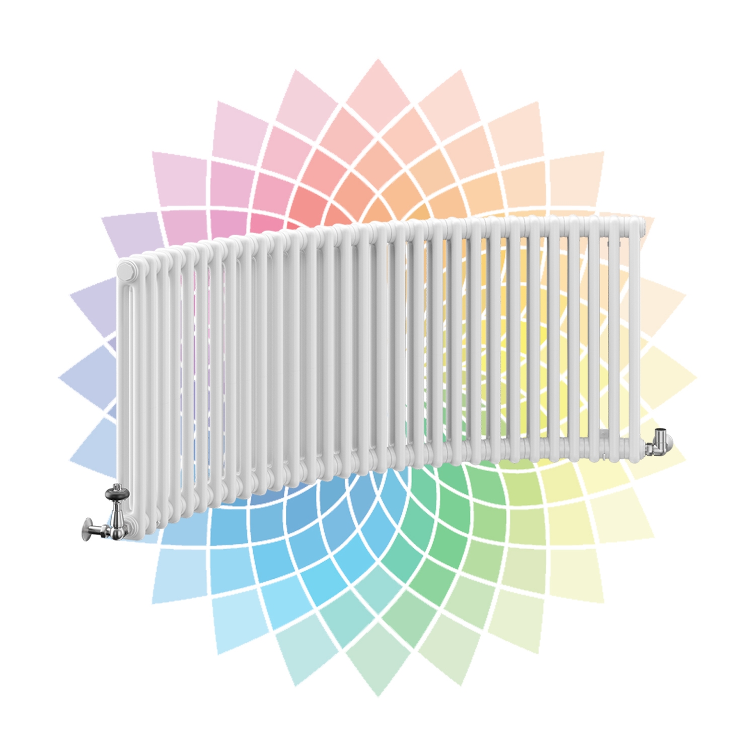 Nordic 2 Column Curved Horizontal Radiator, Custom Colour, 400mm x 1464mm | Compare The Build