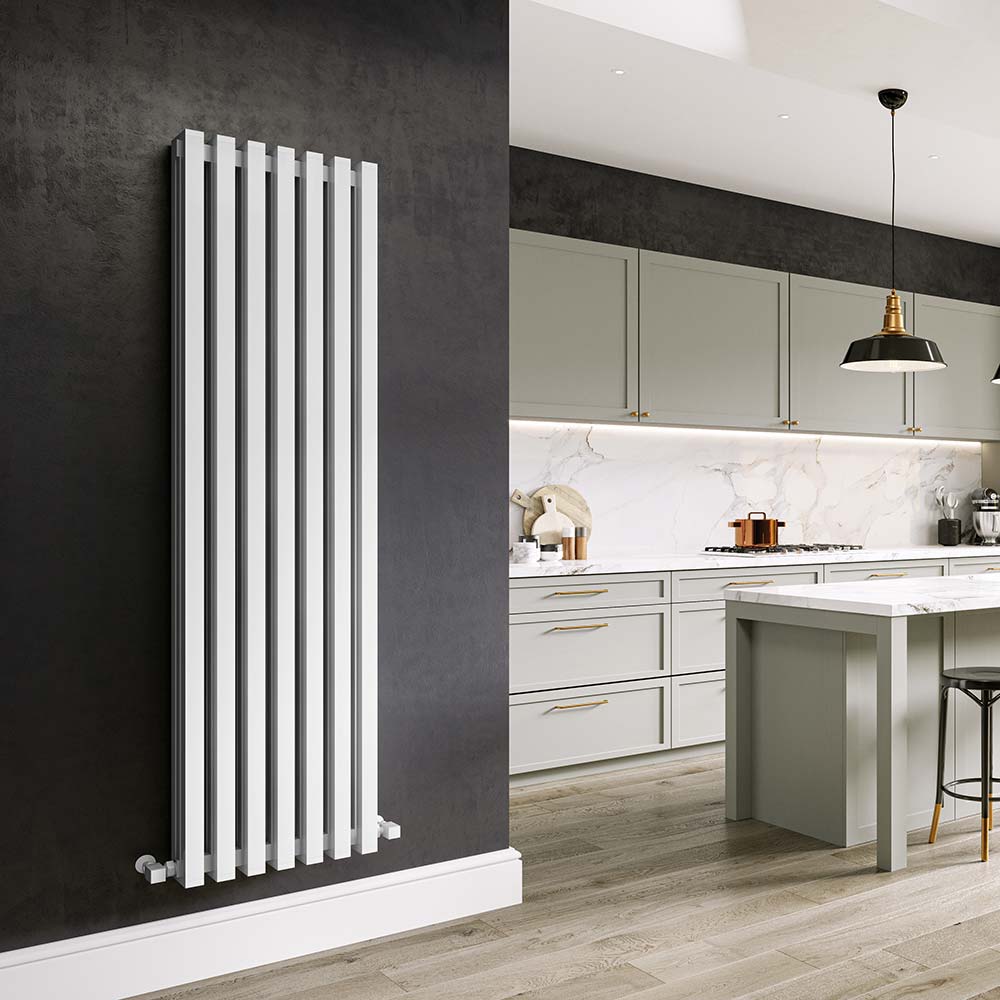 Trade Direct Quad Aluminium Column Vertical Radiator, White, 1800mm x 460mm | Compare The Build