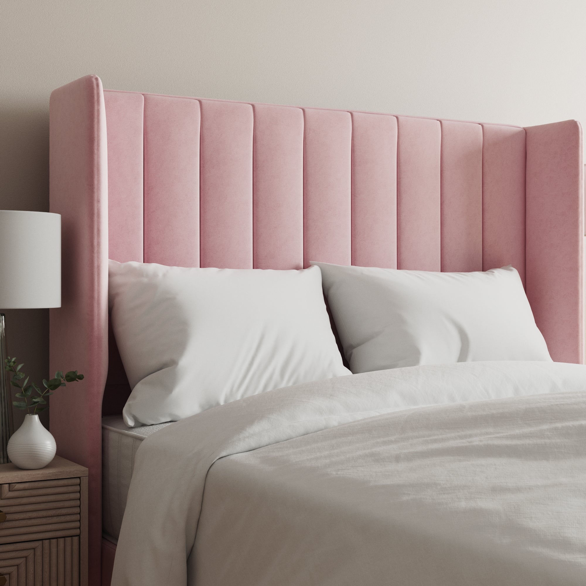 Velvet Wing Stripe Headboard Blush Price Comparisons | Compare The Build