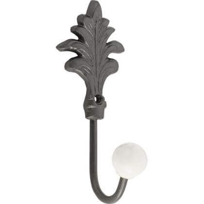 Ceramic Tipped Single Small Leaf Robe Hook - Grey Price Comparisons | Compare The Build