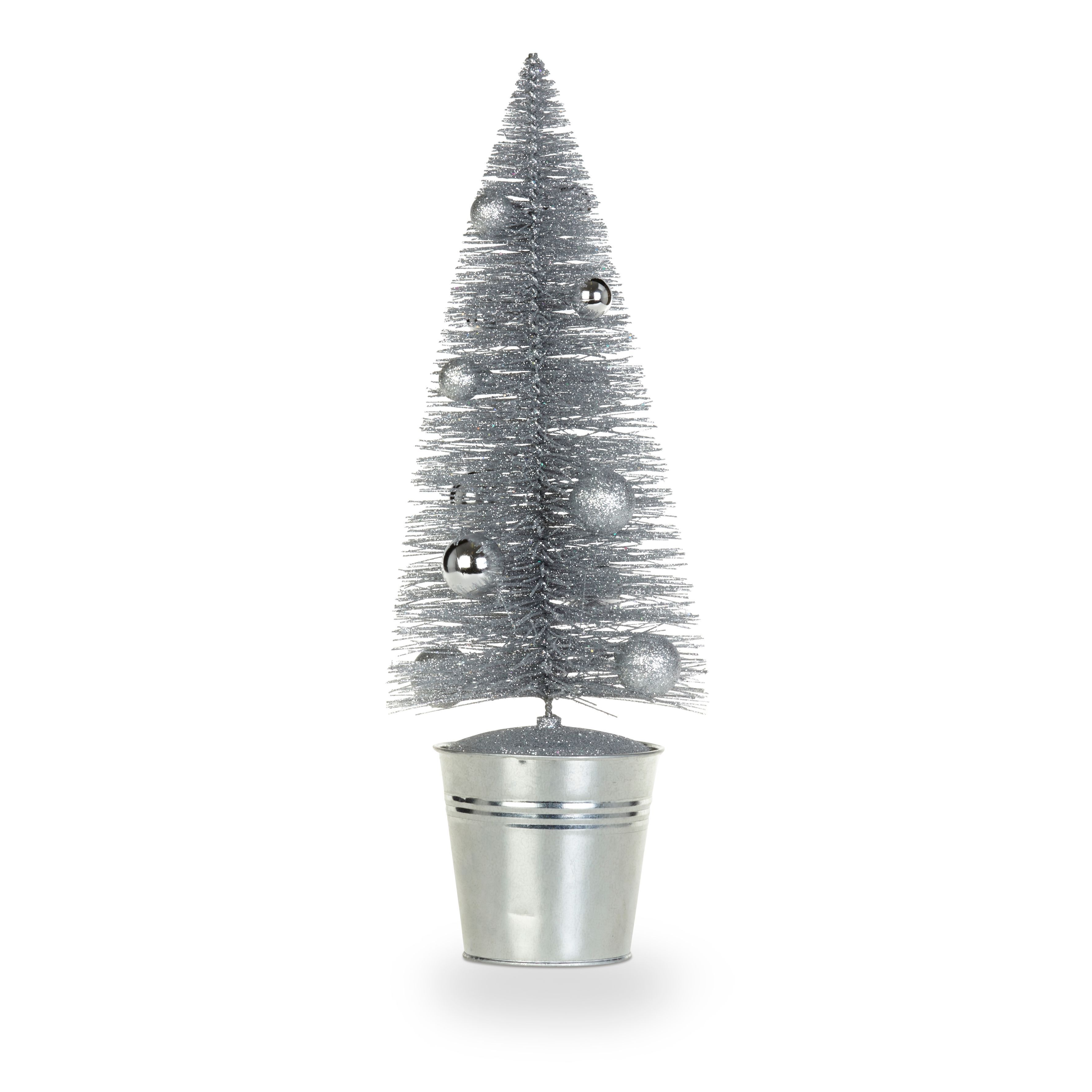 Glitter Silver Effect Table Top Tree Price Comparisons | Compare The Build