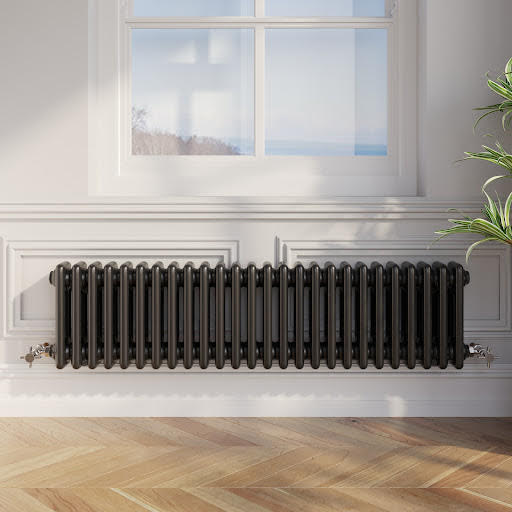 Park Lane Traditional Colosseum Triple Bar Column Radiator Black - 300 x 1190mm Price Comparisons | Compare The Build