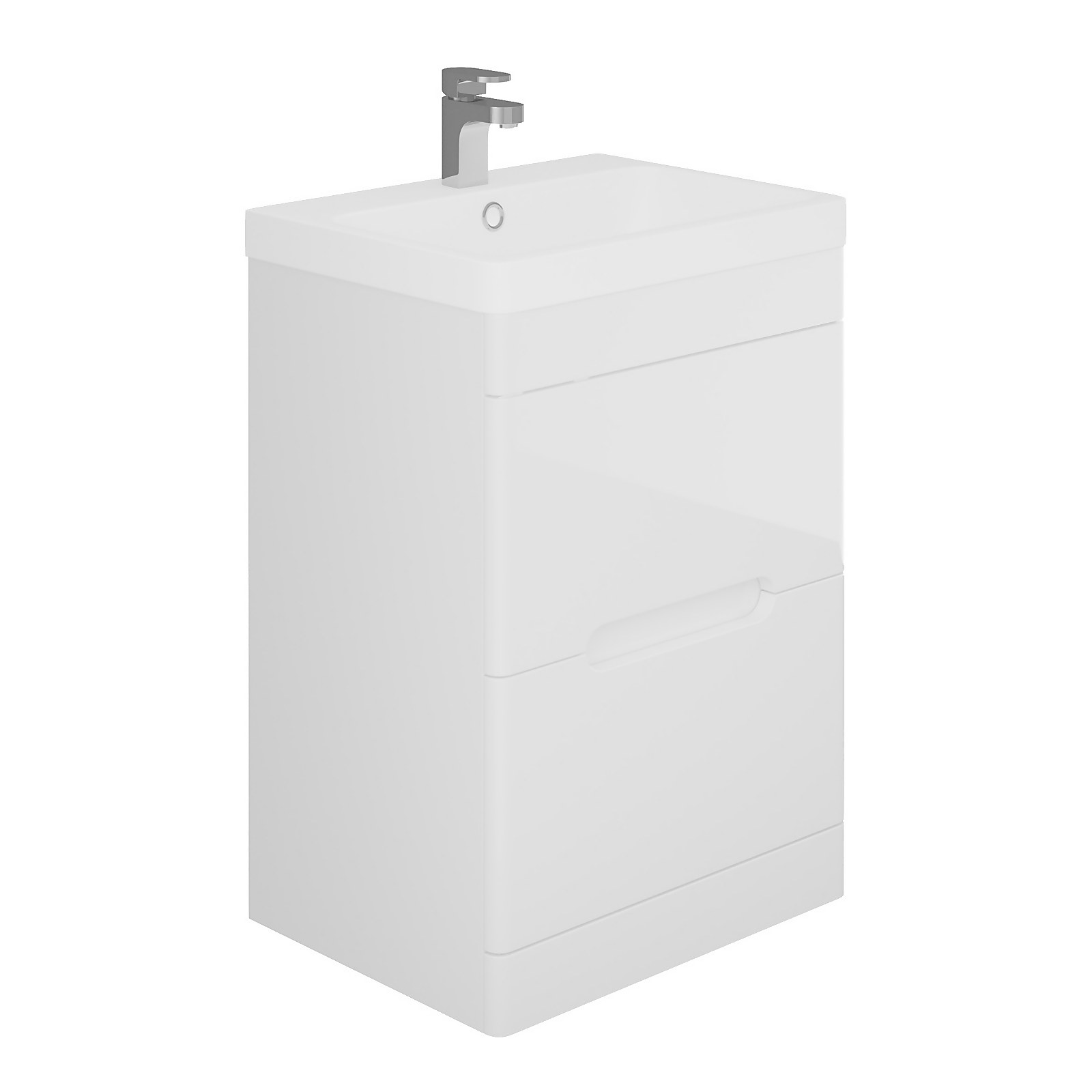 Bathstore Skye 600mm Floorstanding 2 Drawer Vanity Unit and Basin - White Price Comparisons | Compare The Build