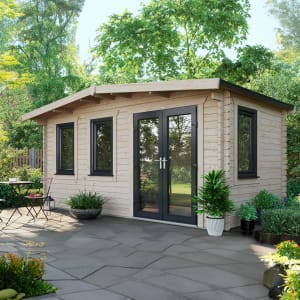 Power Sheds 8 x 16ft Right Hand Door Apex Chalet Log Cabin | Compare The Build