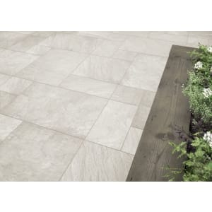 Eccup White Glazed Mixed Size Outdoor Porcelain Paving Tile - 21.06 m² pack Price Comparisons | Compare The Build