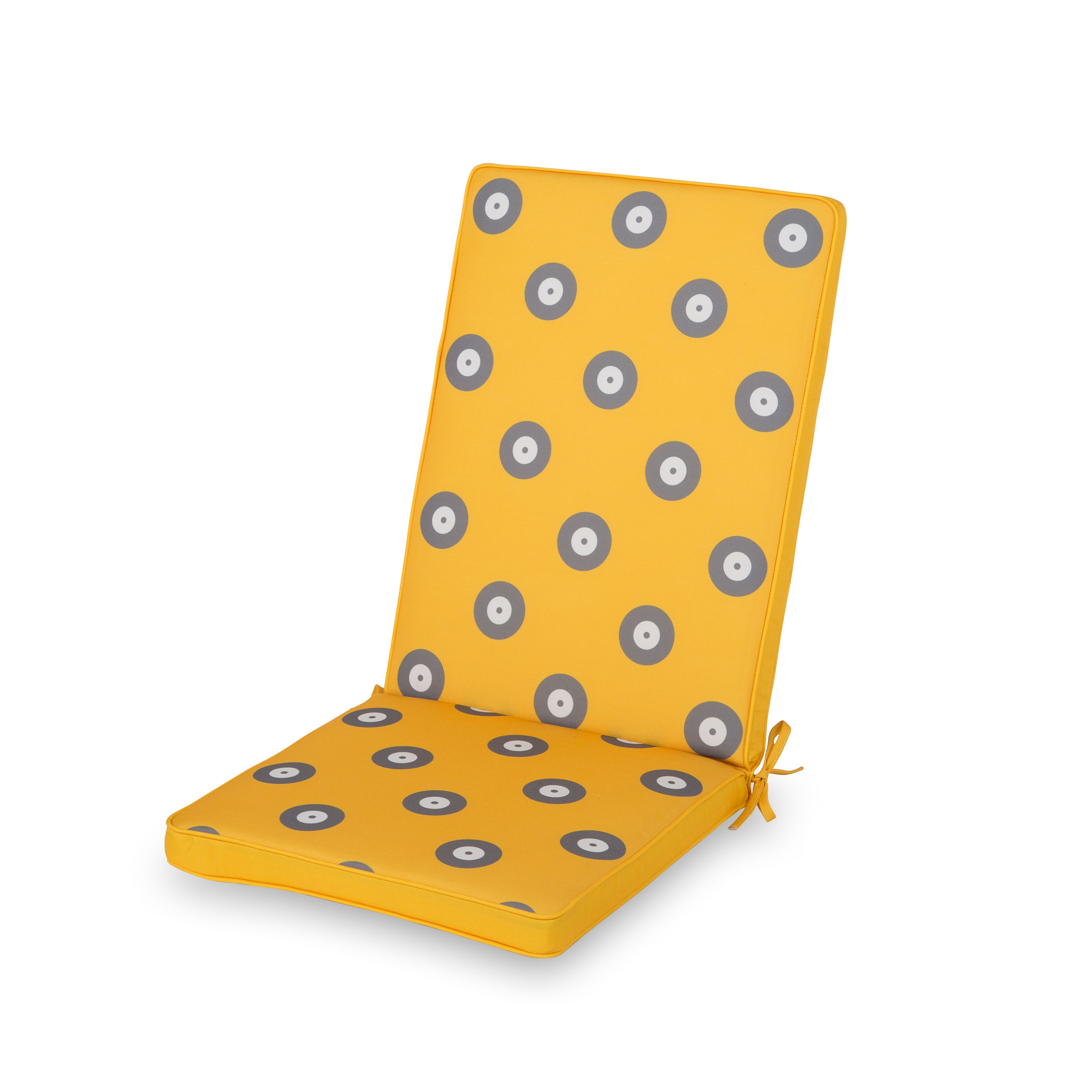 Blooma Kinaros Grey & Yellow Spot High Back Seat Cushion Price Comparisons | Compare The Build