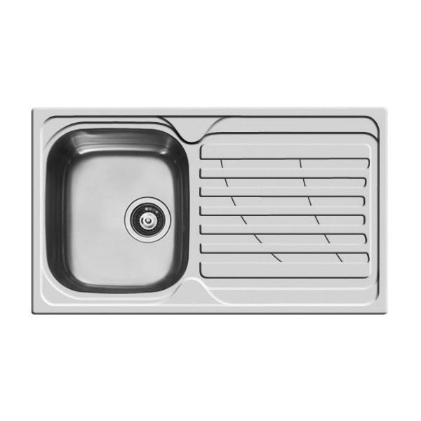 Pyramis Coventry 1 Bowl Polished Stainless Steel Sink & Drainer Price Comparisons | Compare The Build