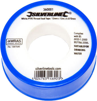 Silverline White PTFE Tape 12mm x 12m Price Comparisons | Compare The Build