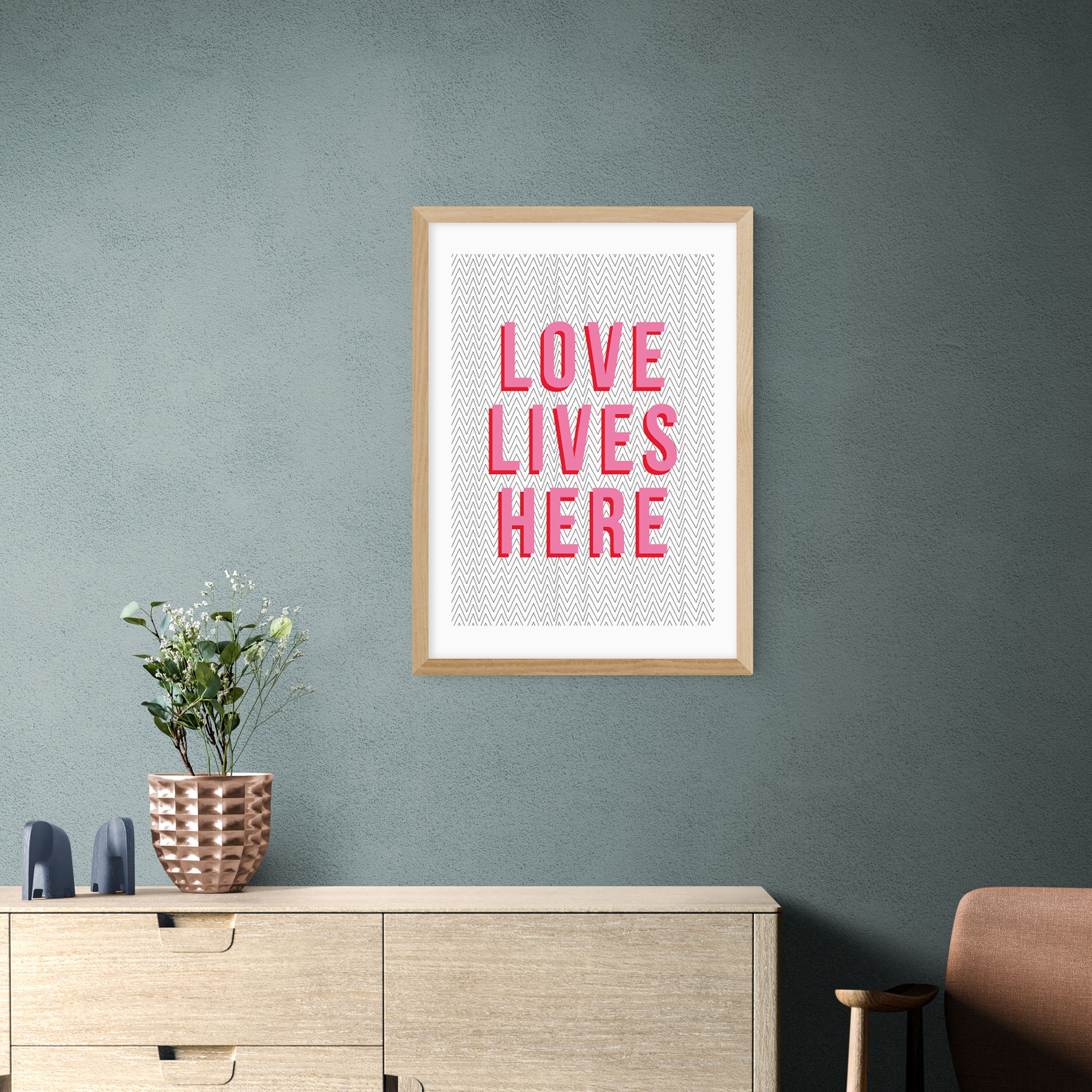 East End Prints Love Lives Here Print by The Native State Pink Price Comparisons | Compare The Build