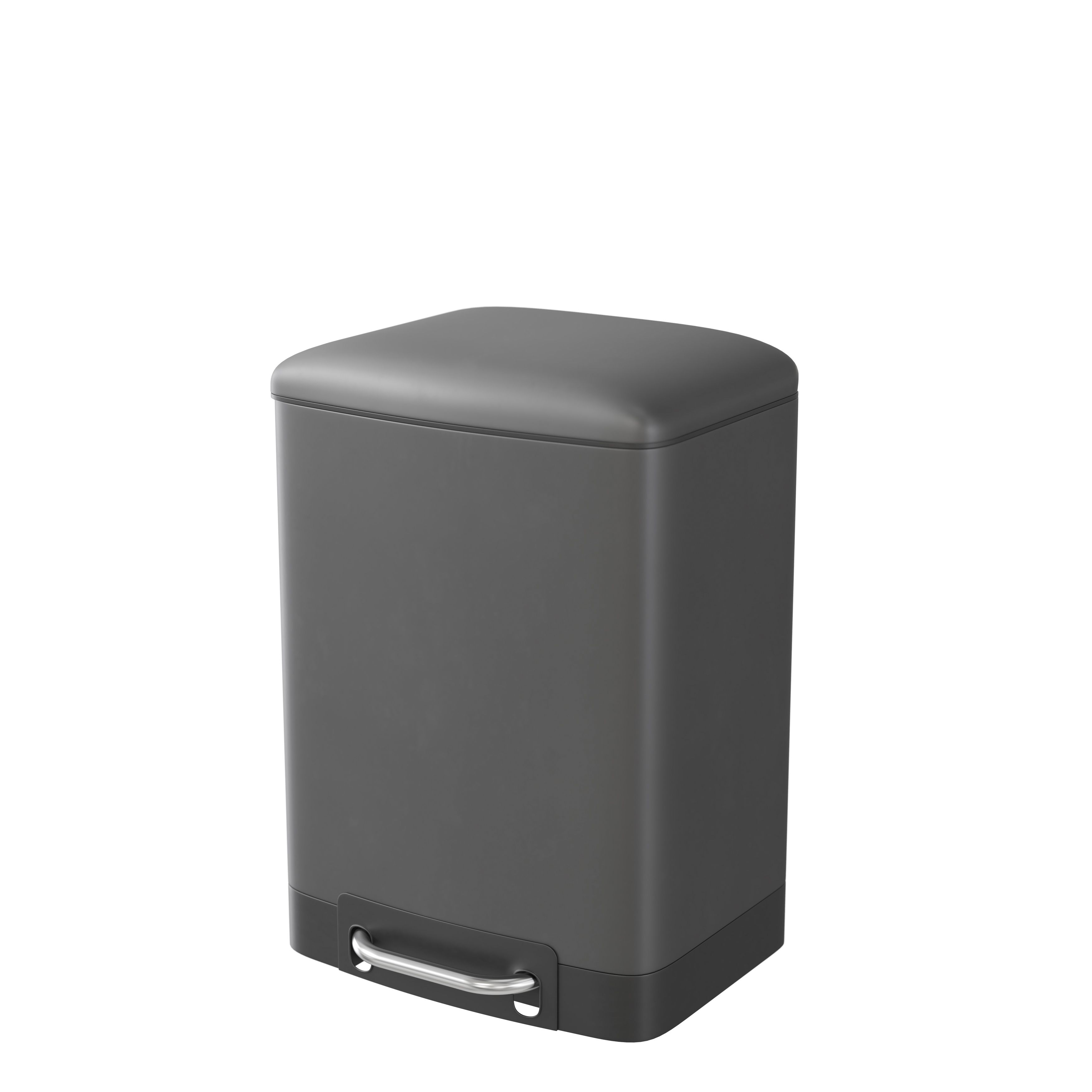 GoodHome Elland Ebony Steel Rectangular Bathroom Pedal Bin, 5L Price Comparisons | Compare The Build