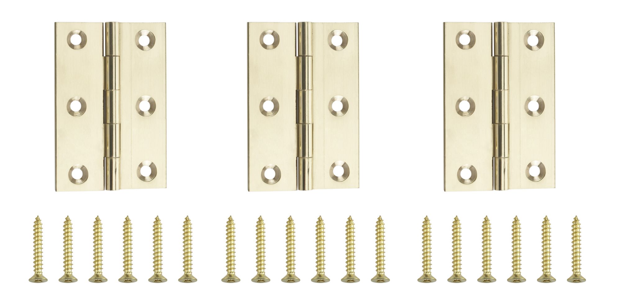 Polished Brass-Plated Metal Butt Door Hinge N162 (L)75mm, Pack Of 3 Price Comparisons | Compare The Build