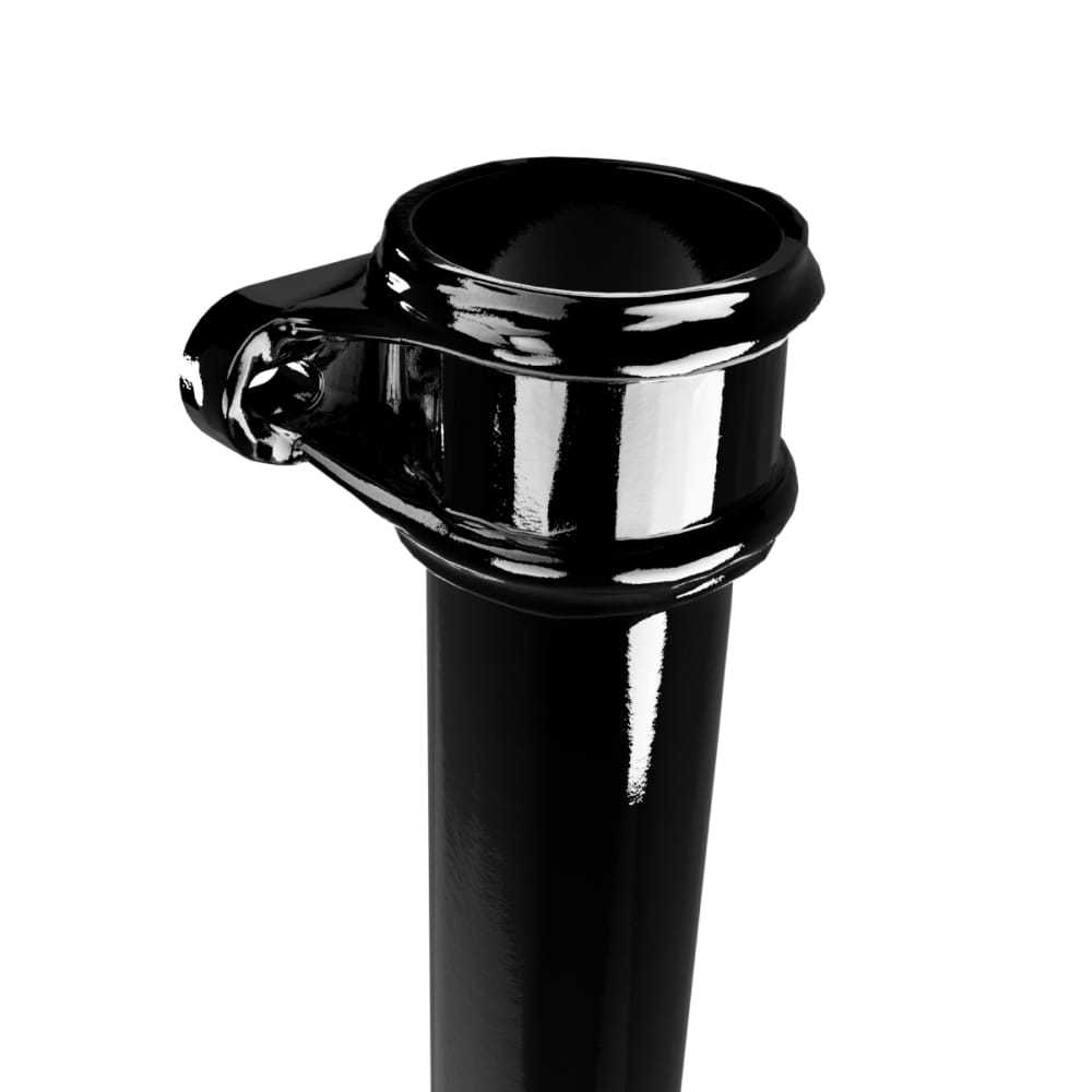 Cast Iron Round Eared Downpipe - Socket On One End - 65mm x 1829mm Black Price Comparisons | Compare The Build