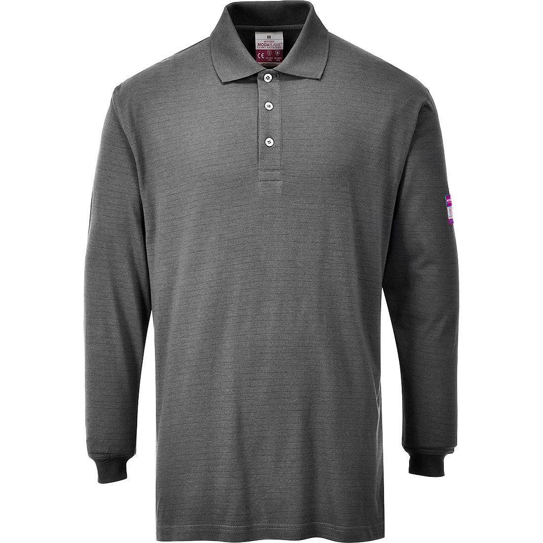 Modaflame Mens Flame Resistant Antistatic Long Sleeve Polo Shirt Grey 2XL Price Comparisons | Compare The Build