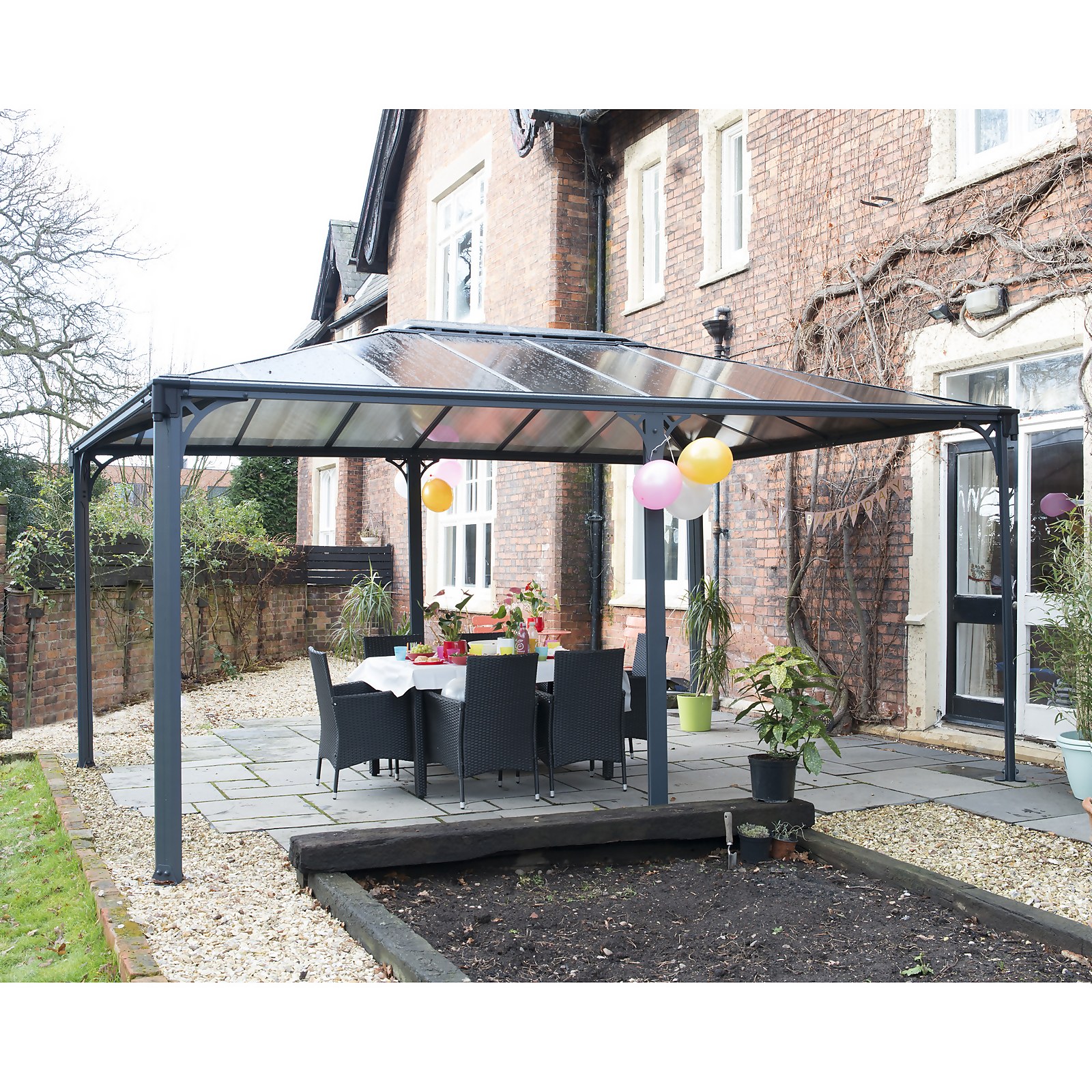 Palram - Canopia Martinique 5000 Garden Gazebo Grey Bronze | Compare The Build