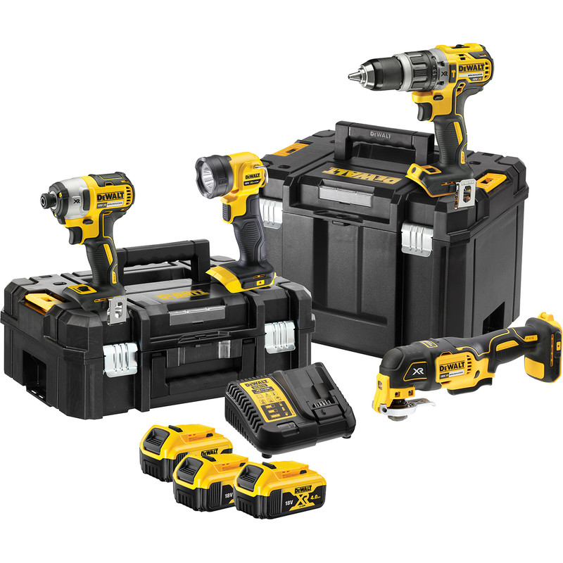 DeWalt DCK497M3T-GB 18V XR Brushless 4 Piece Kit 3 x 4.0Ah Rubber/Steel Price Comparisons | Compare The Build