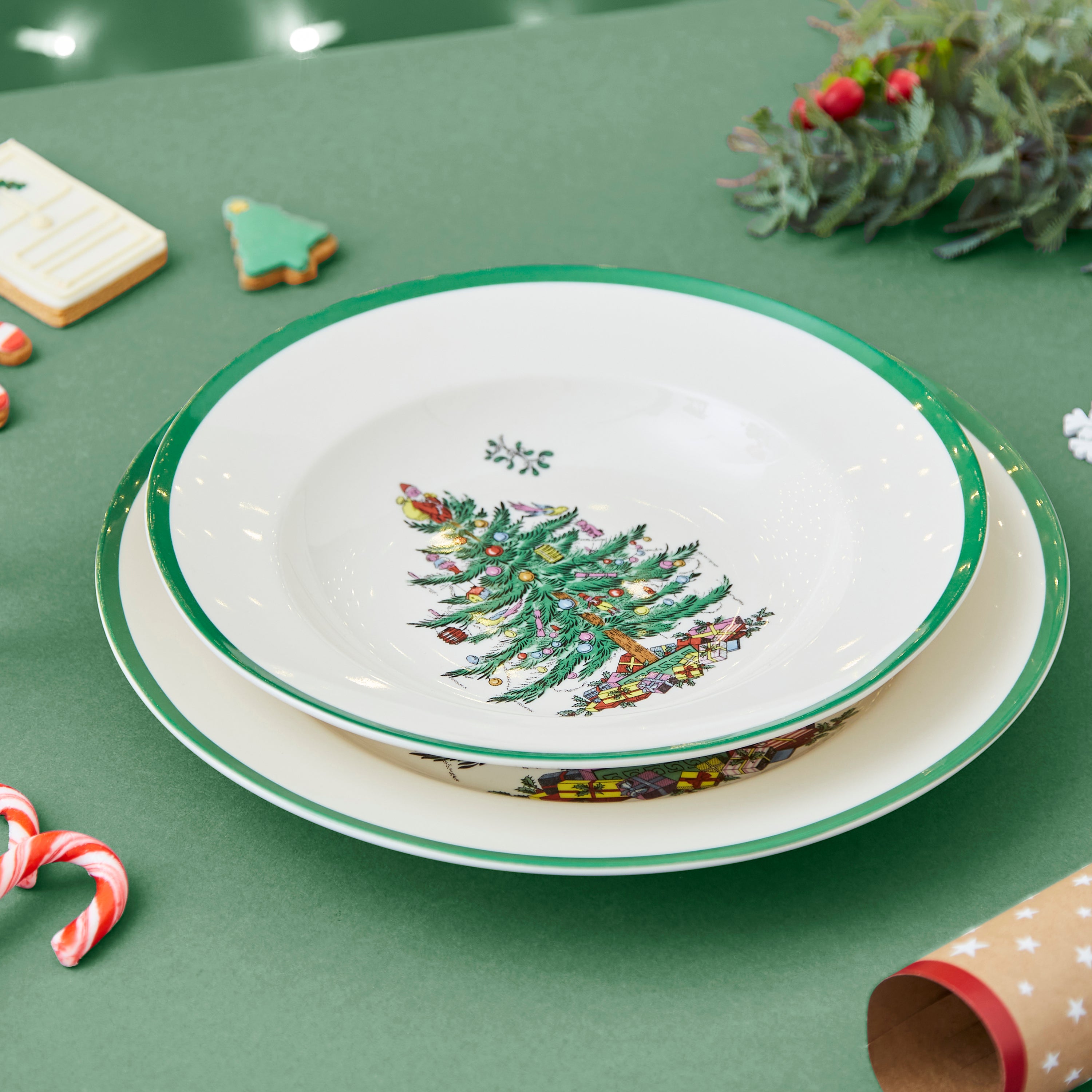 Christmas Tree Set of 4 Soup Plates Green Price Comparisons | Compare The Build