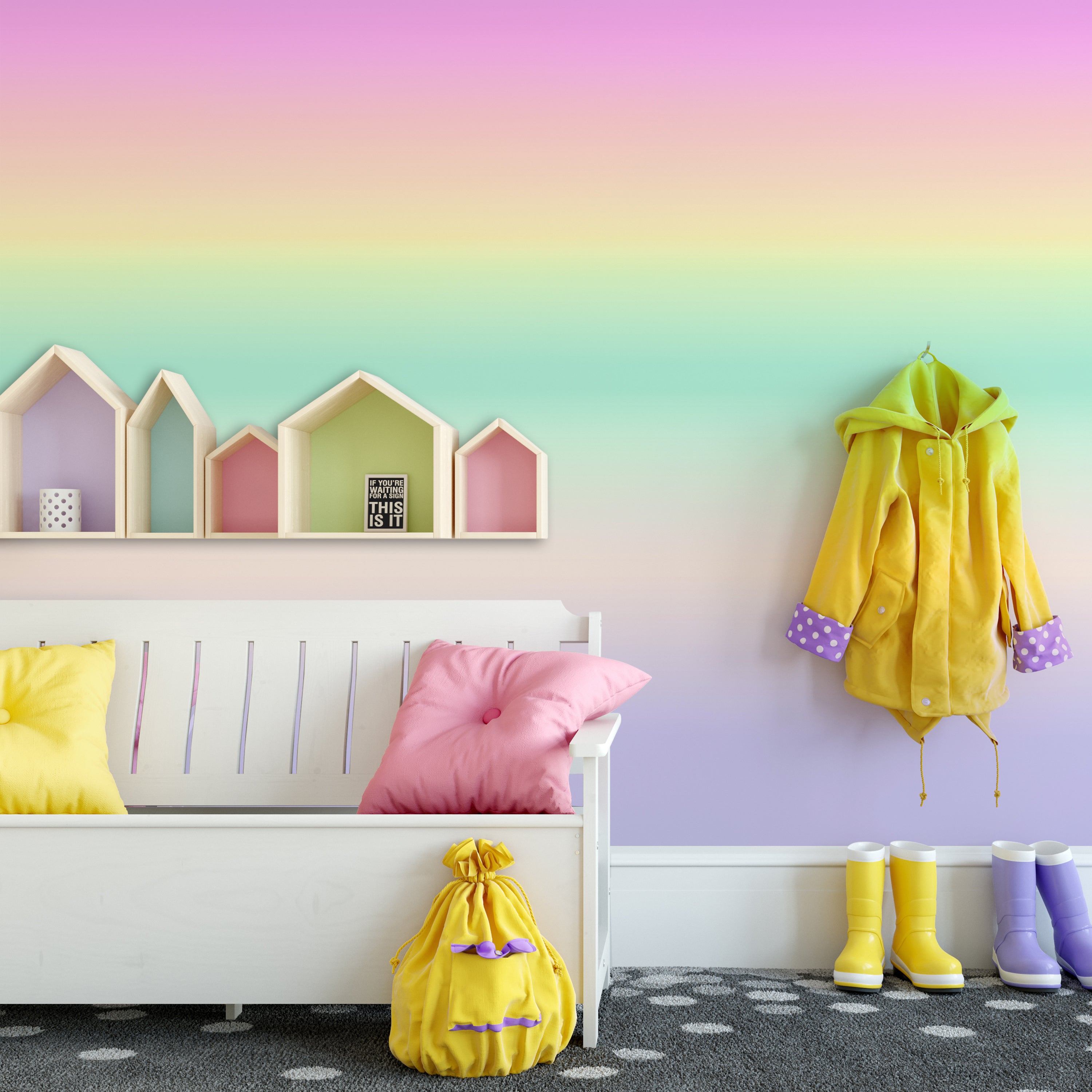 Ombre Rainbow Large Mural MultiColoured Price Comparisons | Compare The Build