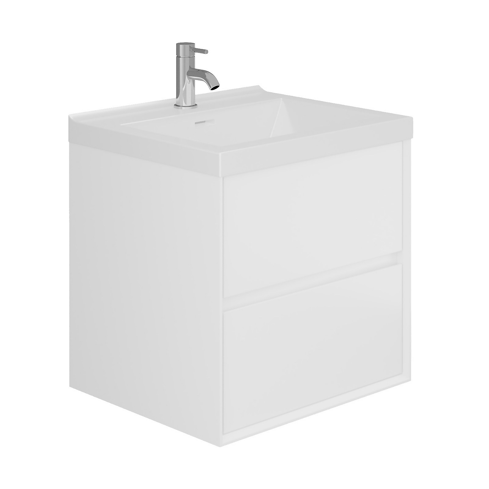 Madison 600mm Wall Hung 2 Drawer Vanity Unit and Basin - White Price Comparisons | Compare The Build