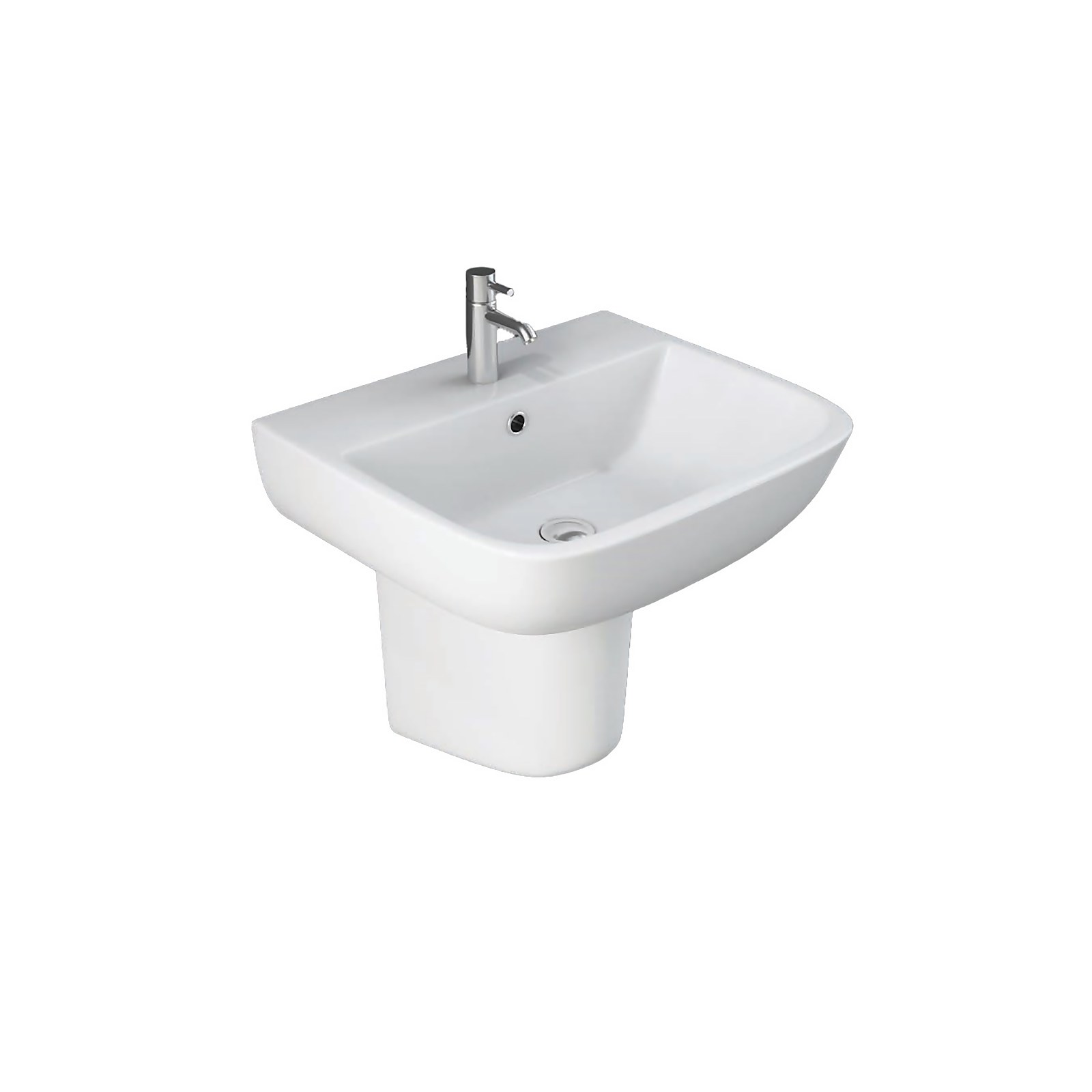 Bathstore Cedar 520mm White Basin and Semi Pedestal Price Comparisons | Compare The Build