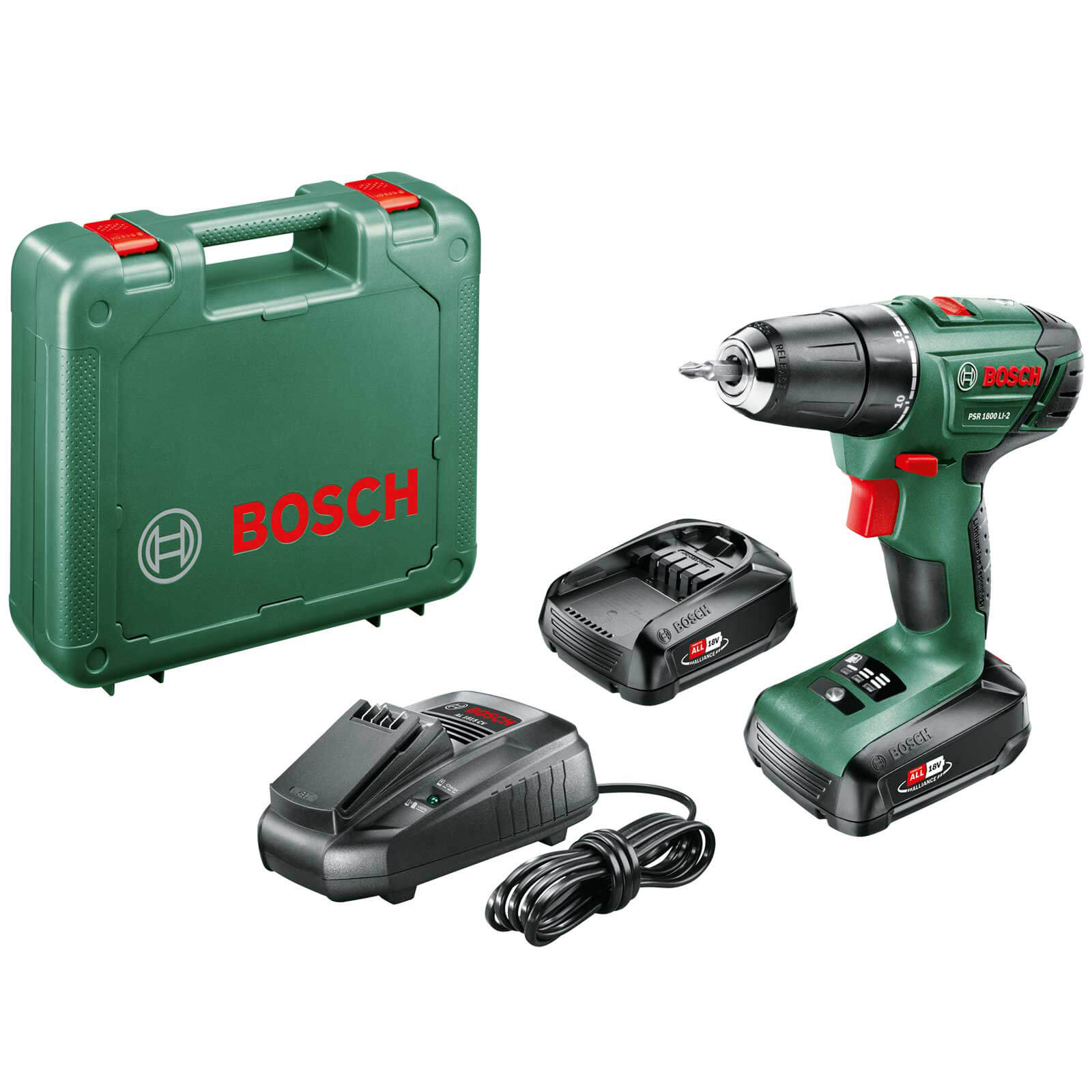 Bosch PSR 1800 LI-2 18v Cordless Drill Driver 2 x 1.5ah Li-ion Charger Case Price Comparisons | Compare The Build