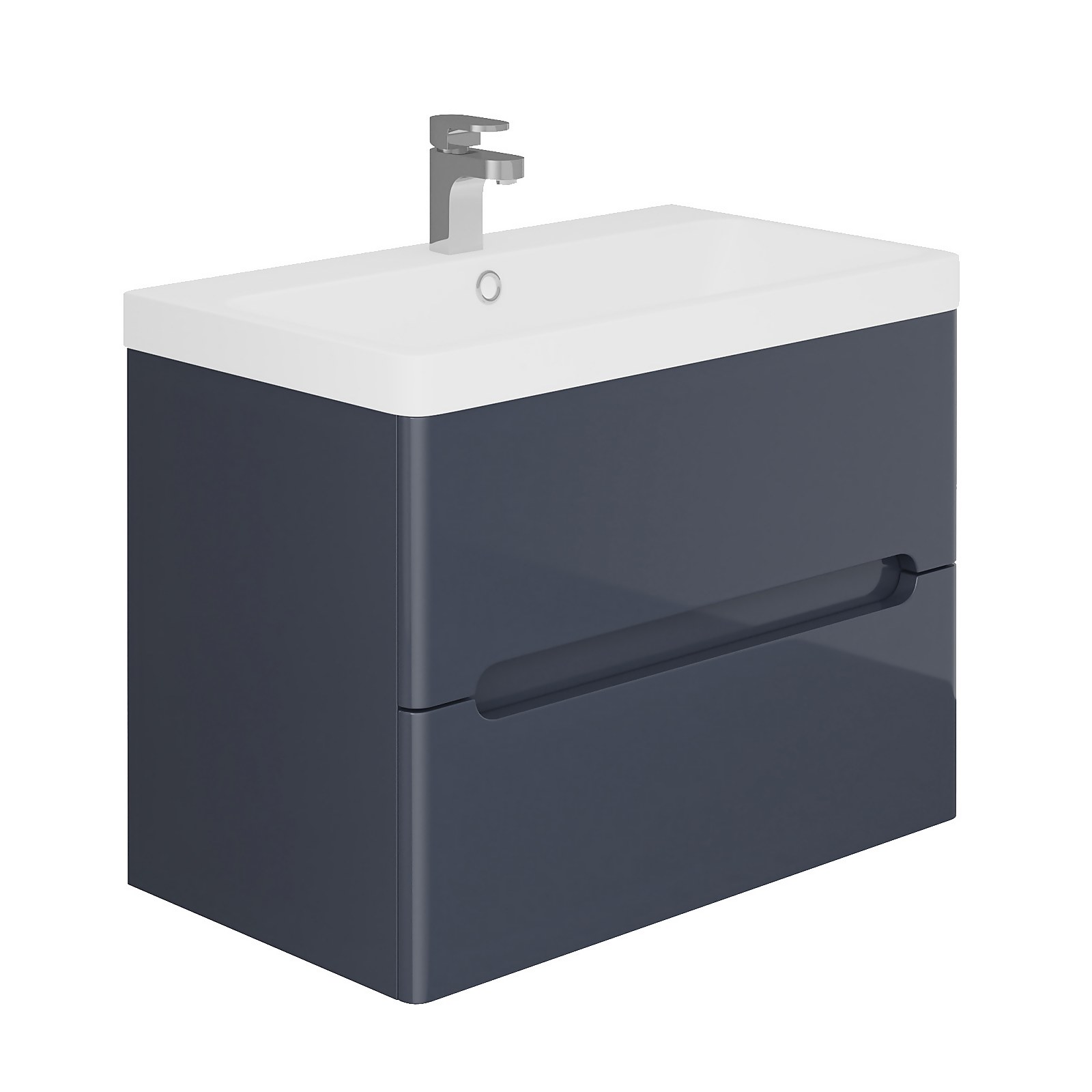 Bathstore Skye 800mm Wall Hung 2 Drawer Vanity Unit and Basin - Grey Price Comparisons | Compare The Build