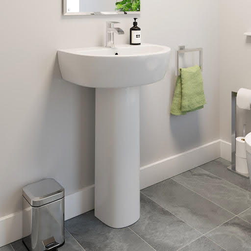 Affine Bordeaux Full Pedestal 550mm 1 Tap Hole Bathroom Basin | Compare The Build