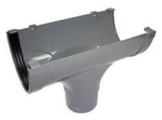 FloPlast Deepflow/ Hi-Cap Gutter Running Outlet - 115mm x 75mm Grey Price Comparisons | Compare The Build