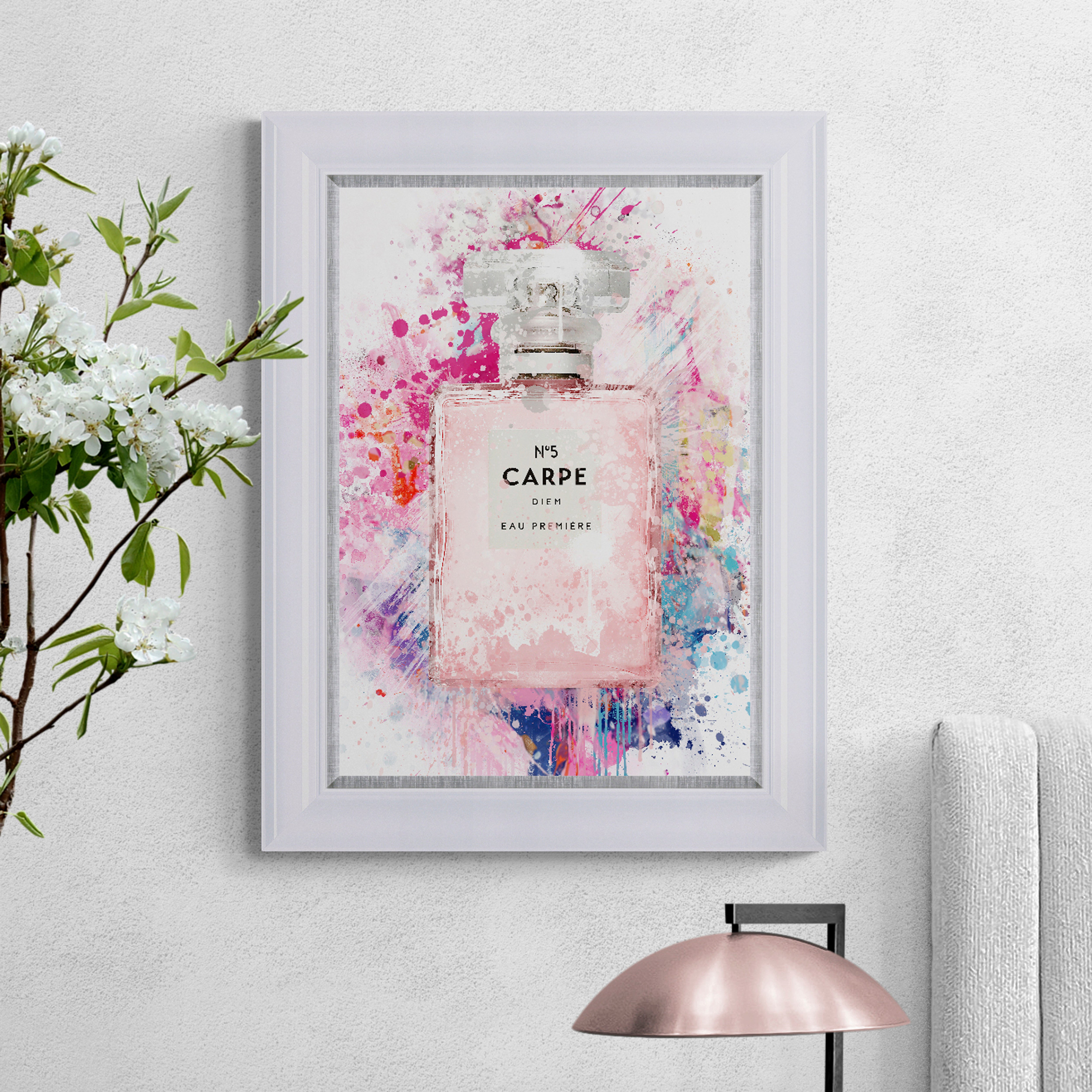 Parfum - Carpe Diem Framed Print White Price Comparisons | Compare The Build