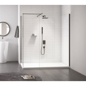 Nexa By Merlyn 8mm Black Frameless Wet Room Shower Screen Only - 2015 x 800mm Price Comparisons | Compare The Build