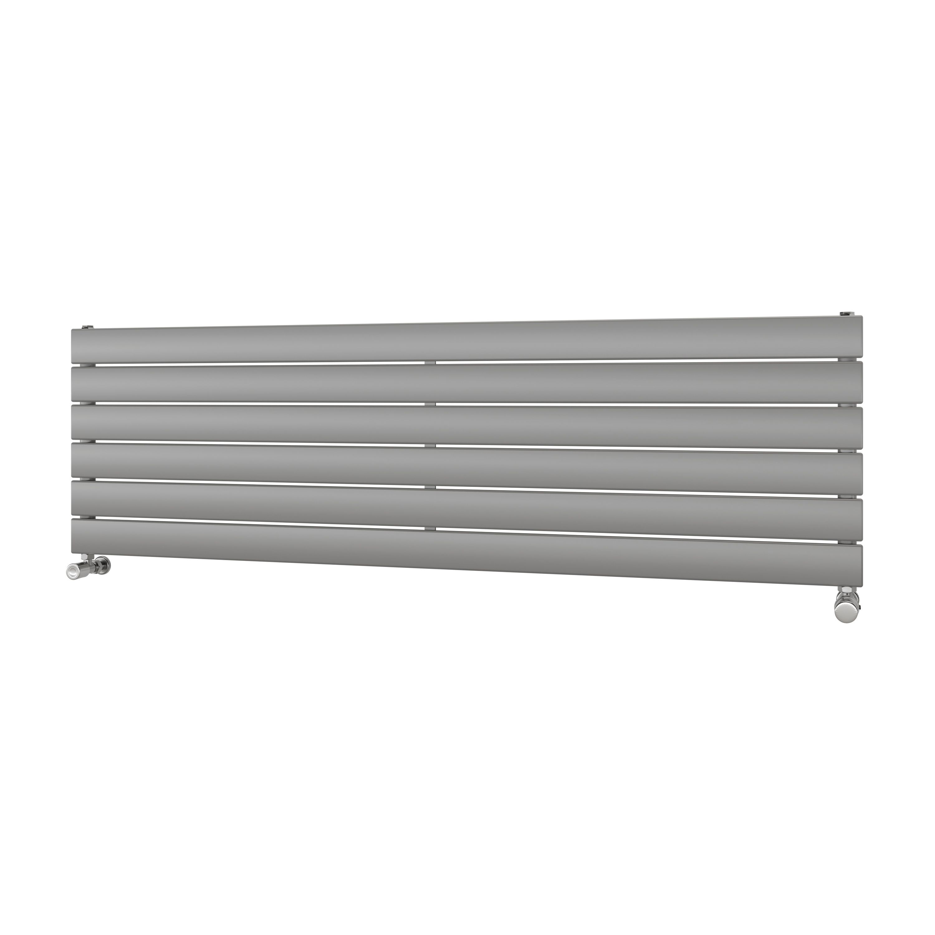 Ximax Vertirad Satin Silver Effect Horizontal Designer Panel Radiator, (W)1500mm X (H)445mm Price Comparisons | Compare The Build