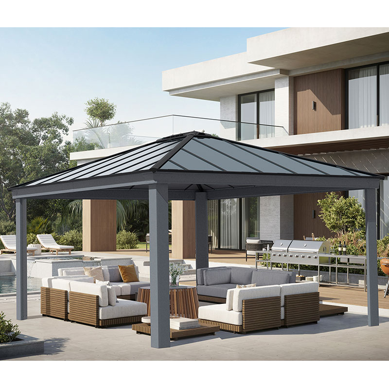 14' x 16' Palram Canopia Dallas Grey Garden Gazebo (4.22m x 4.84m) Price Comparisons | Compare The Build