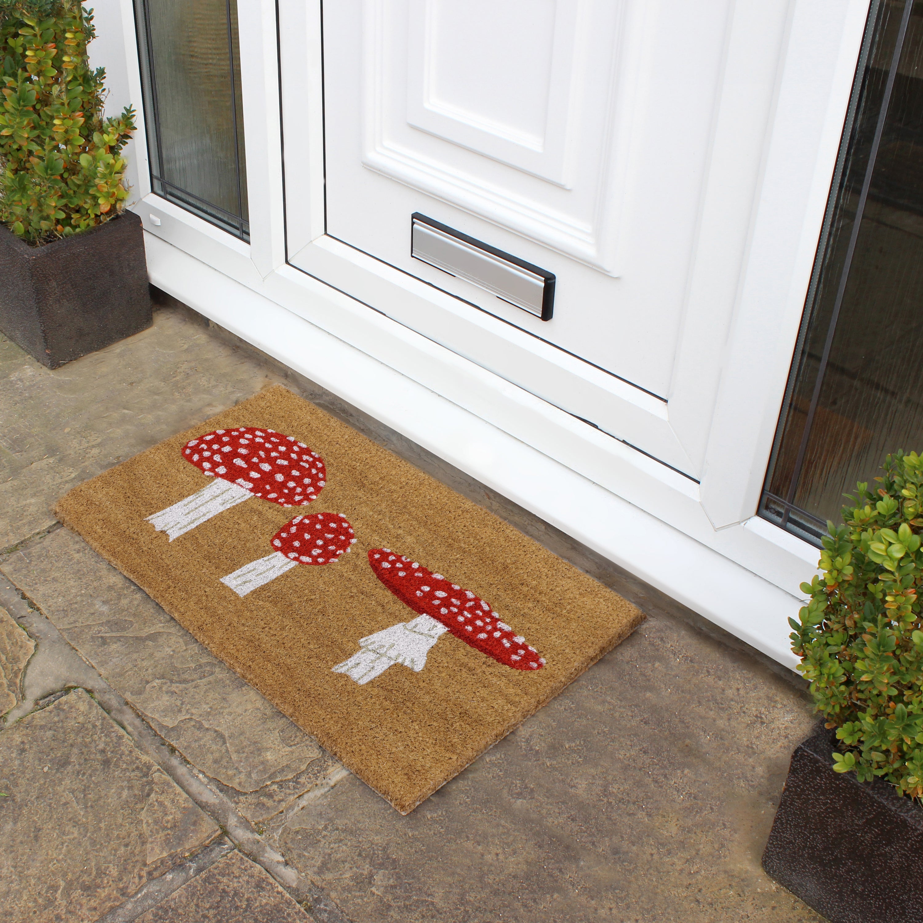 JVL Eco Latex Toadstool Coir Doormat Red | Compare The Build