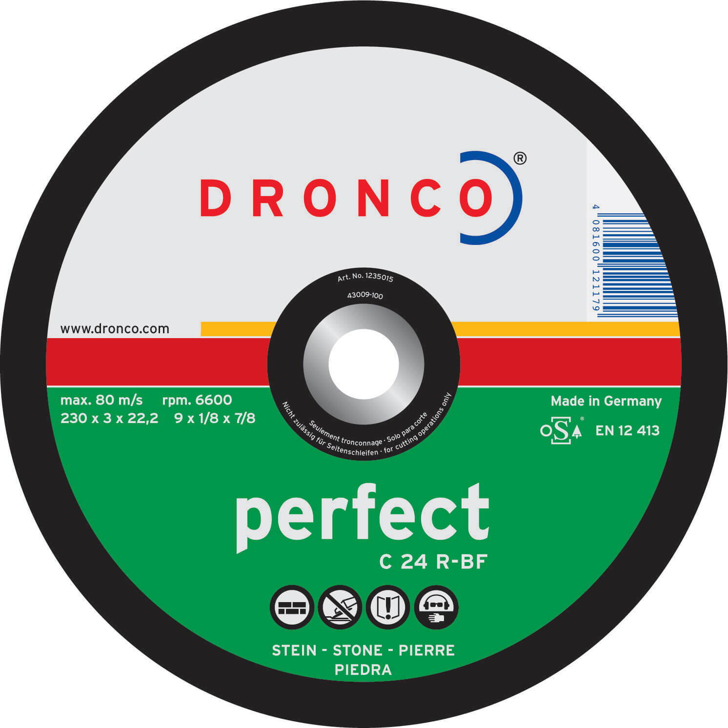 Dronco C 24 R PERFECT Flat Stone Cutting Disc 180mm Pack of 1 Price Comparisons | Compare The Build