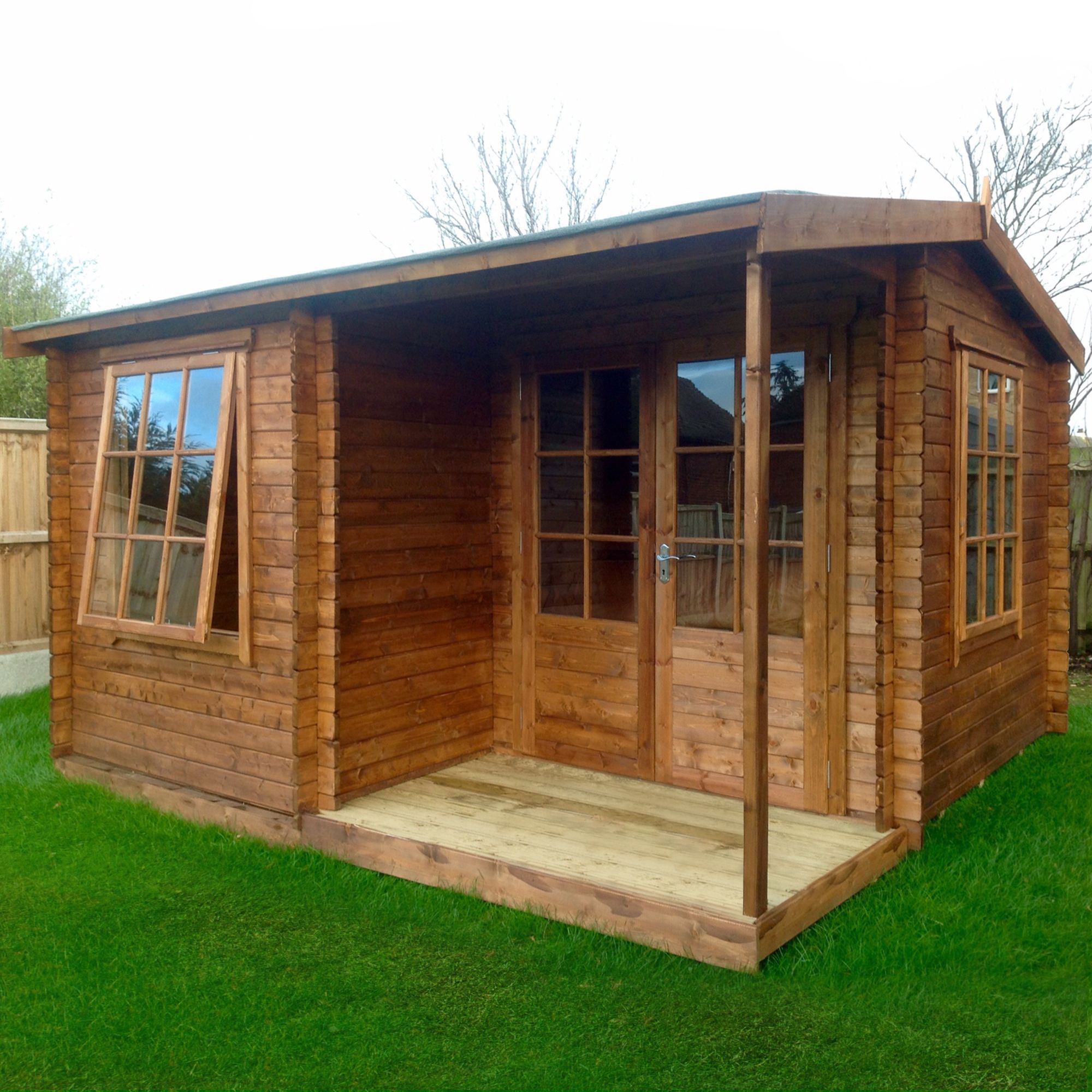 Shire Ringwood 12X13 Toughened Glass Apex Tongue & Groove Wooden Cabin - Assembly Service Included | Compare The Build