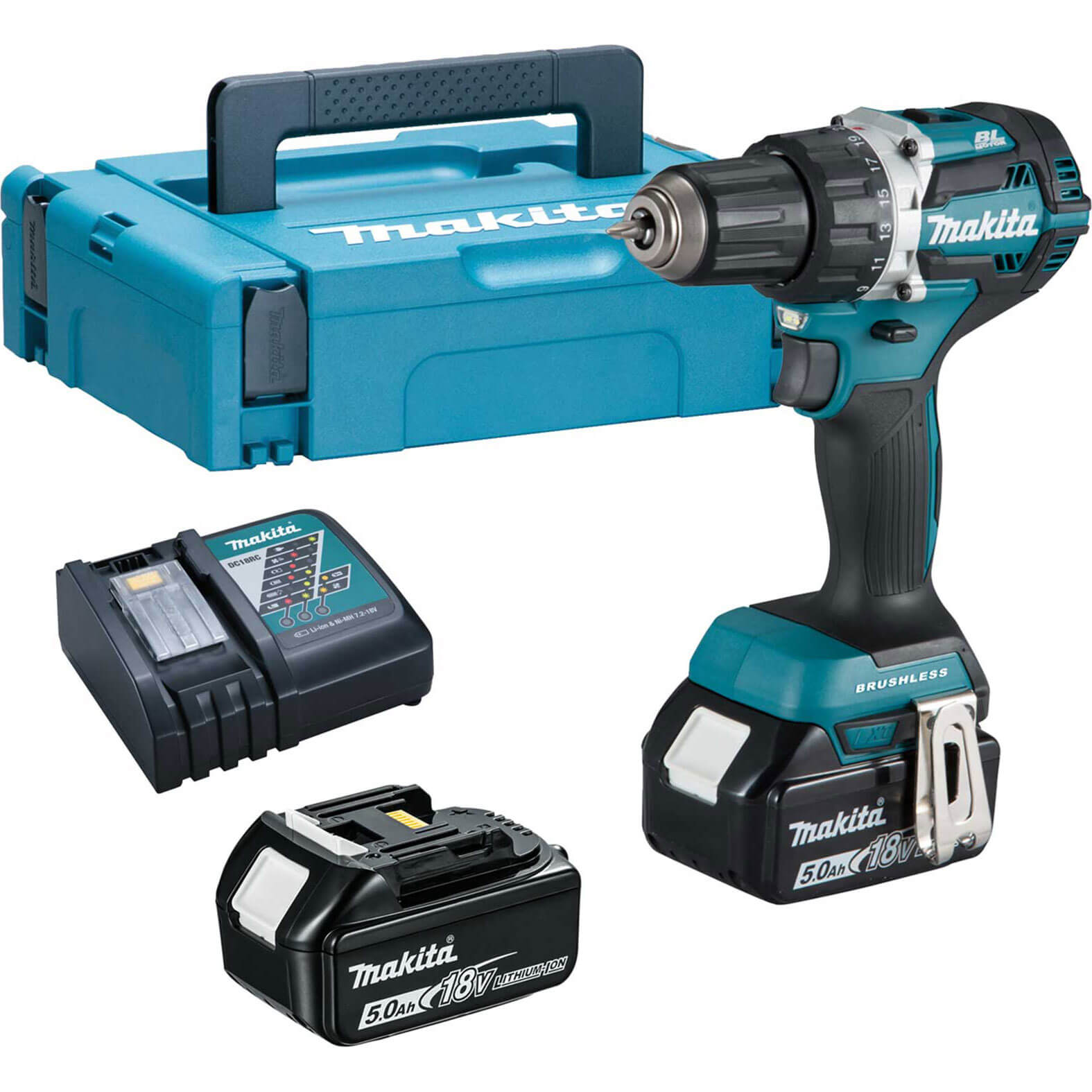 Makita DDF484 18v LXT Cordless Brushless Drill Driver 2 x 5ah Li-ion Charger Case | Compare The Build