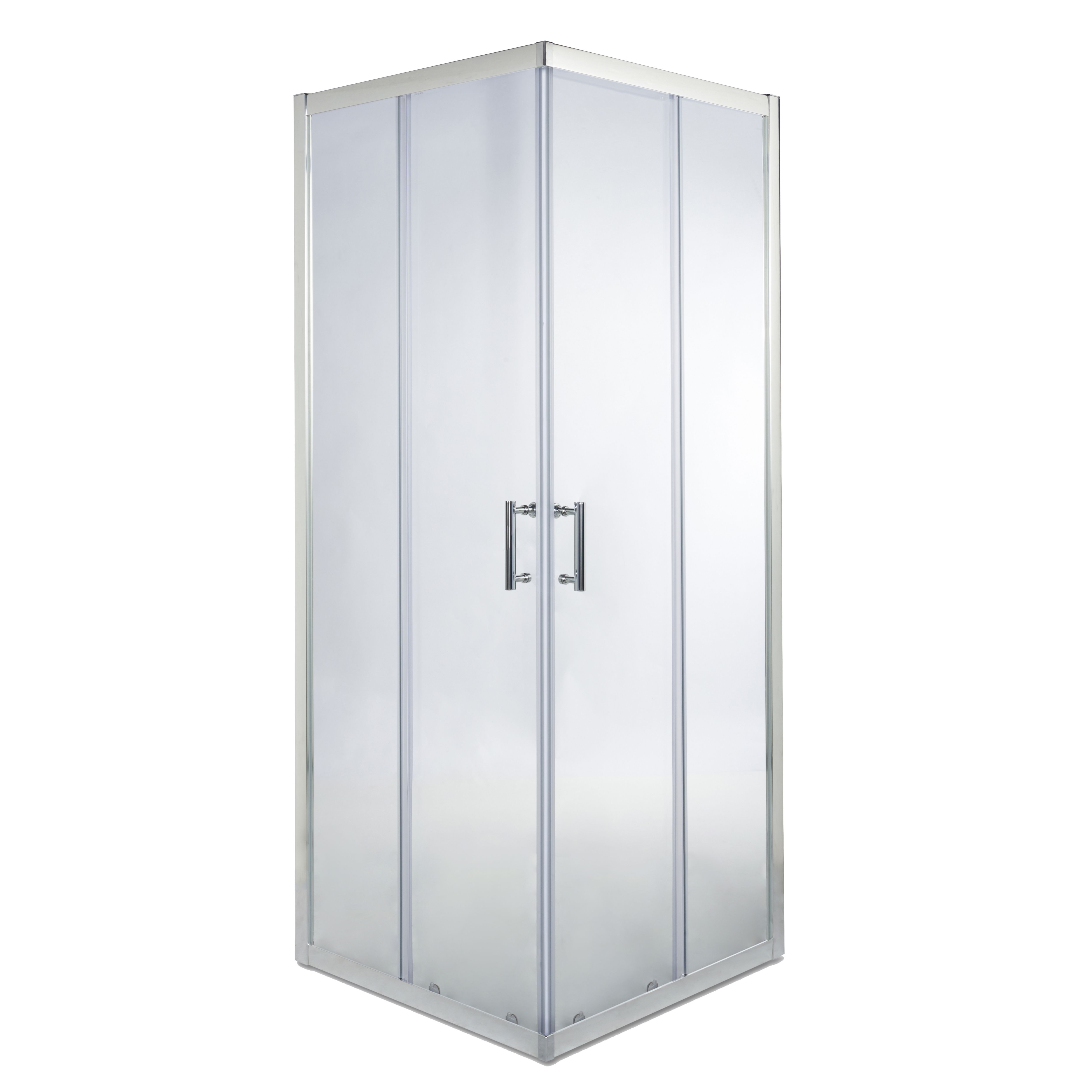 Cooke & Lewis Onega Square Chrome Effect Frame Square Shower Enclosure With Corner Entry Double Sliding Door (W)900mm (D)900mm Price Comparisons | Compare The Build