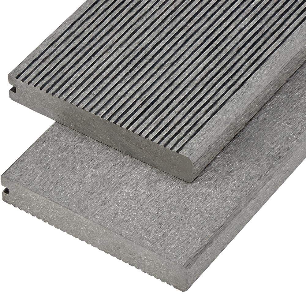 Cladco Solid Bullnose Composite Decking Board 4m - Light Grey WPCSL40B | Compare The Build